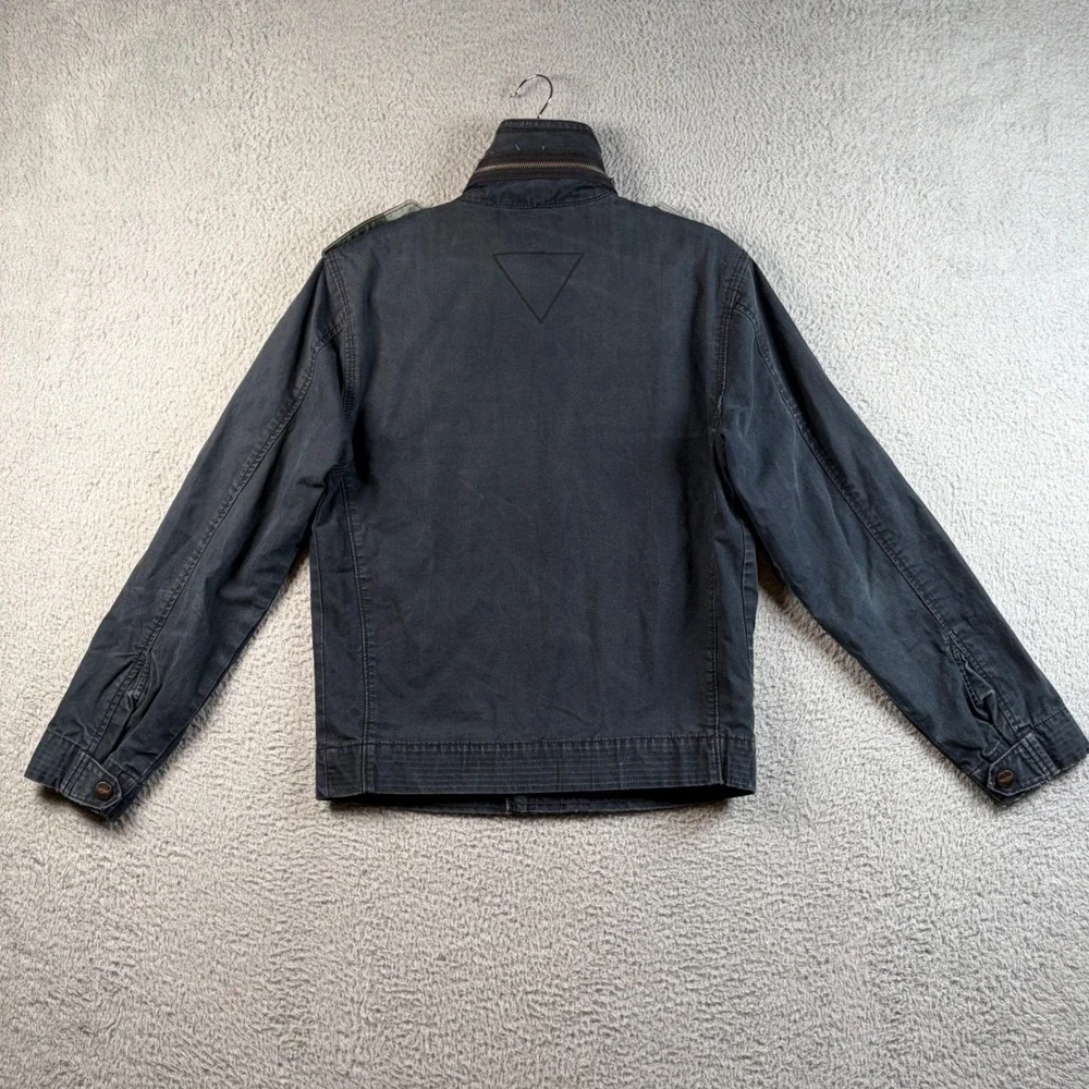 Levis Mens Military Field Jacket Small Black Cotton Canvas Utility Moto Coat